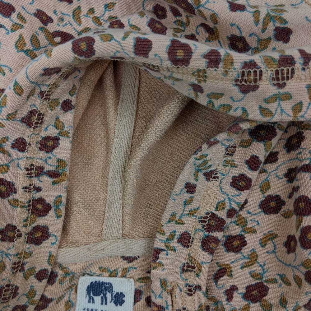 3/$20 Sale Lucky brand floral tan brown zip up hoodie XS - Picture 4 of 6